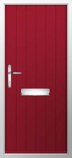 Ancona Solid Solidor Composite Door in Ruby Red