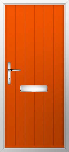 Ancona Solid Solidor Composite Door in Tangerine
