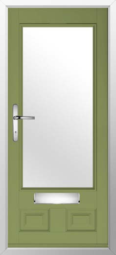 Alnwick Glazed Solidor Composite Door in Forest Green