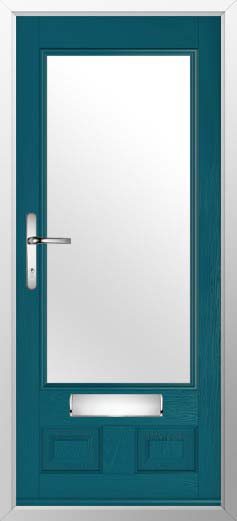 Alnwick Glazed Solidor Composite Door in Peacock Blue