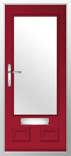 Alnwick Glazed Solidor Composite Door in Ruby Red