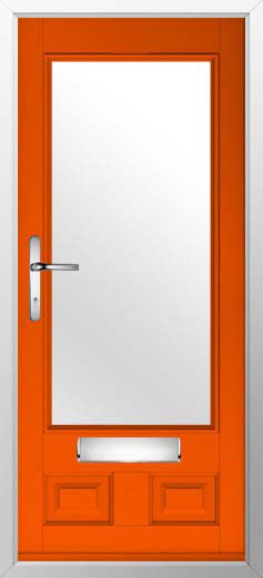 Alnwick Glazed Solidor Composite Door in Tangerine