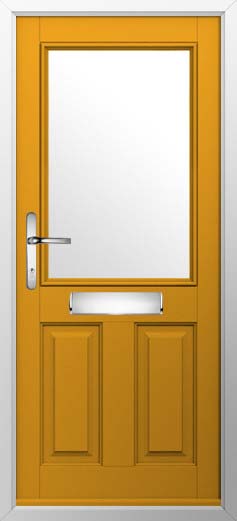 Beeston 1 Glazed Solidor Composite Door in Amber Gold