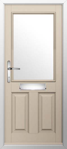 Beeston 1 Glazed Solidor Composite Door in Cream