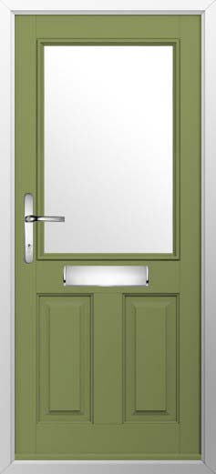 Beeston 1 Glazed Solidor Composite Door in Forest Green