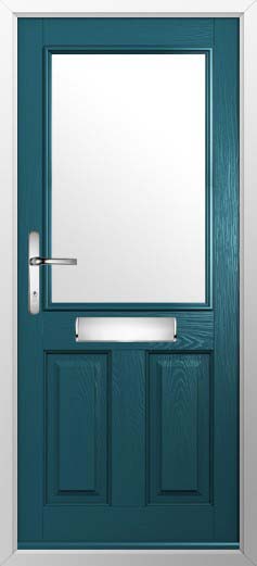Beeston 1 Glazed Solidor Composite Door in Peacock Blue