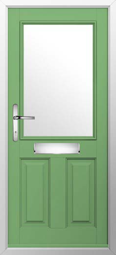 Beeston 1 Glazed Solidor Composite Door in Pistachio Green