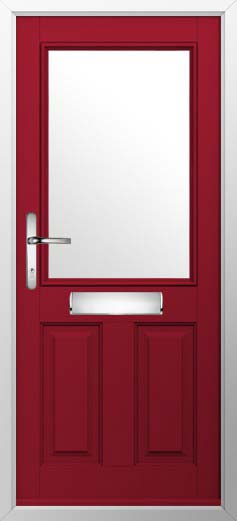 Beeston 1 Glazed Solidor Composite Door in Ruby Red