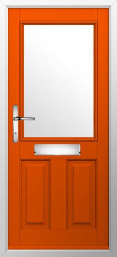 Beeston 1 Glazed Solidor Composite Door in Tangerine
