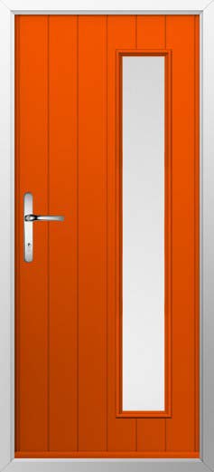 Brescia Glazed Solidor Composite Door in Tangerine