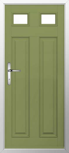Berkley 2 Glazed Solidor Composite Door in Forest Green