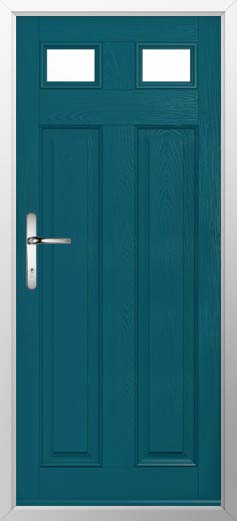 Berkley 2 Glazed Solidor Composite Door in Peacock Blue