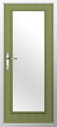 Biella Glazed Solidor Composite Door in Forest Green