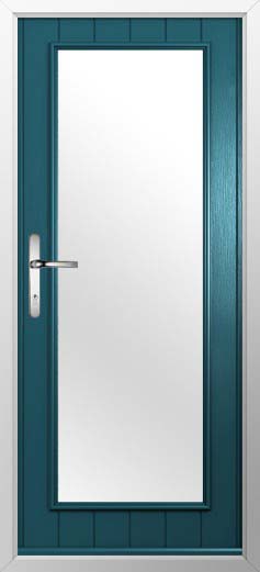 Biella Glazed Solidor Composite Door in Peacock Blue