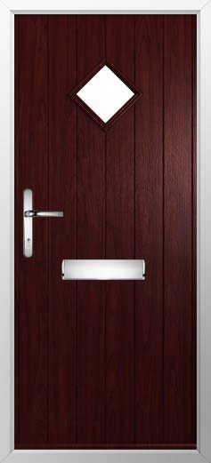Bologna Glazed Solidor Composite Door in Rosewood