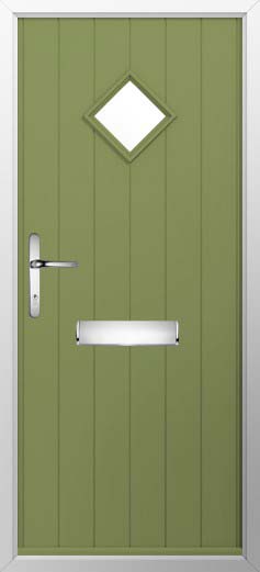 Bologna Glazed Solidor Composite Door in Forest Green