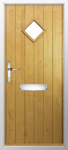 Bologna Glazed Solidor Composite Door in Irish Oak
