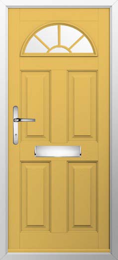 Conway 1 Georgian Bar Glazed Solidor Composite Door in Buttercup Yellow