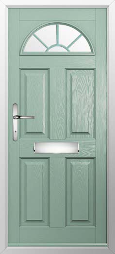 Conway 1 Georgian Bar Glazed Solidor Composite Door in Chartwell Green