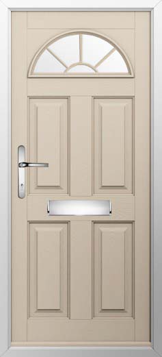 Conway 1 Georgian Bar Glazed Solidor Composite Door in Cream