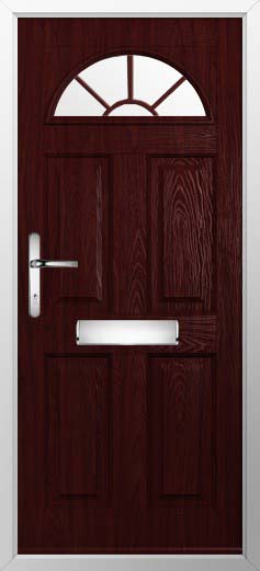Conway 1 Georgian Bar Glazed Solidor Composite Door in Rosewood