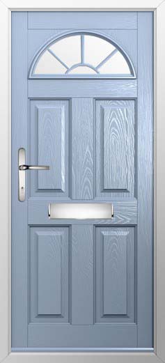 Conway 1 Georgian Bar Glazed Solidor Composite Door in Duck Egg Blue