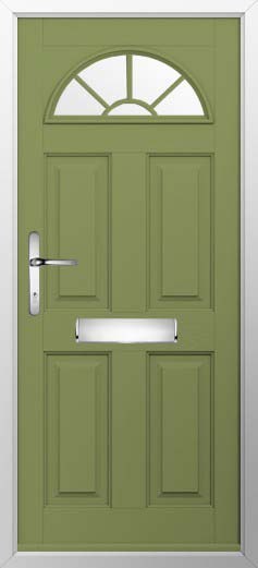 Conway 1 Georgian Bar Glazed Solidor Composite Door in Forest Green