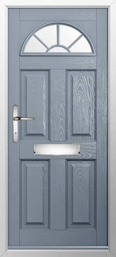 Conway 1 Georgian Bar Glazed Solidor Composite Door in French Grey