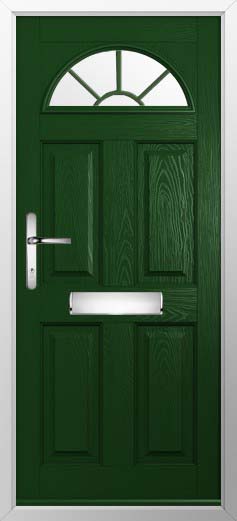 Conway 1 Georgian Bar Glazed Solidor Composite Door in Green
