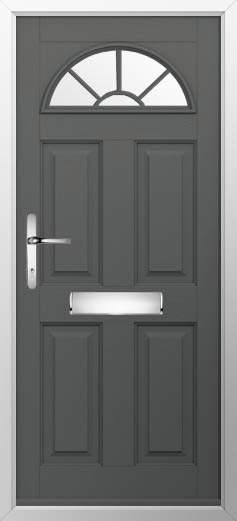 Conway 1 Georgian Bar Glazed Solidor Composite Door in Granite Grey