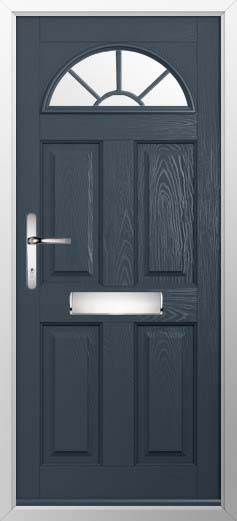Conway 1 Georgian Bar Glazed Solidor Composite Door in Anthracite Grey