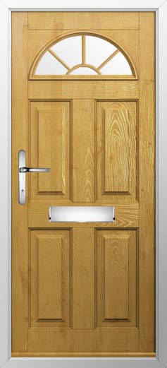 Conway 1 Georgian Bar Glazed Solidor Composite Door in Irish Oak