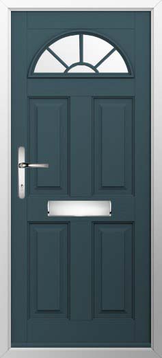 Conway 1 Georgian Bar Glazed Solidor Composite Door in Midnight Grey