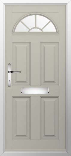 Conway 1 Georgian Bar Glazed Solidor Composite Door in Pebble Grey