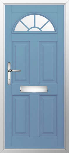 Conway 1 Georgian Bar Glazed Solidor Composite Door in Pottery Blue