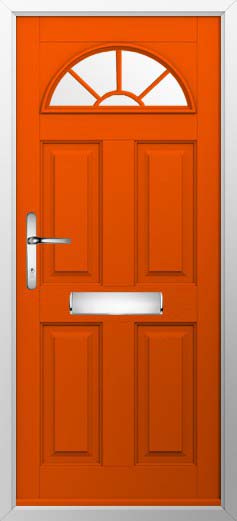 Conway 1 Georgian Bar Glazed Solidor Composite Door in Tangerine