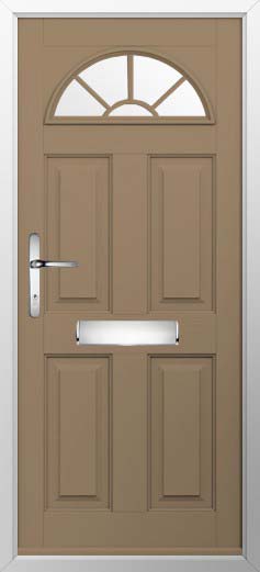 Conway 1 Georgian Bar Glazed Solidor Composite Door in Truffle Brown