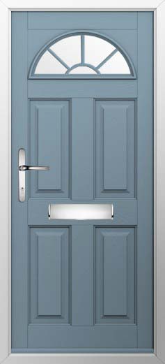 Conway 1 Georgian Bar Glazed Solidor Composite Door in Twilight Grey