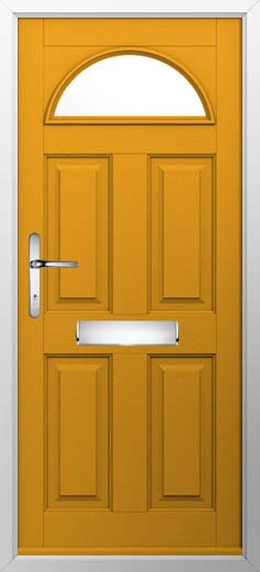 Conway 1 Glazed Solidor Composite Door in Amber Gold