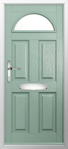 Conway 1 Glazed Solidor Composite Door in Chartwell Green