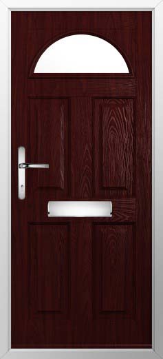 Conway 1 Glazed Solidor Composite Door in Rosewood