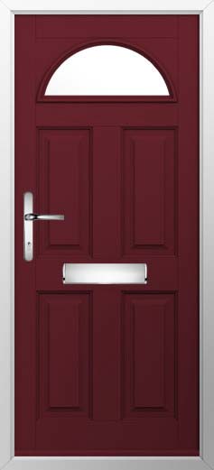 Conway 1 Glazed Solidor Composite Door in Deep Merlot