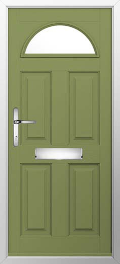 Conway 1 Glazed Solidor Composite Door in Forest Green