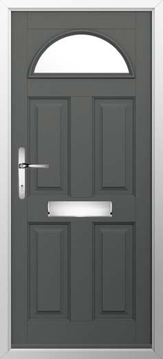 Conway 1 Glazed Solidor Composite Door in Granite Grey