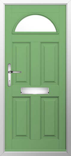 Conway 1 Glazed Solidor Composite Door in Pistachio Green