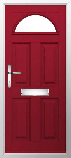 Conway 1 Glazed Solidor Composite Door in Ruby Red