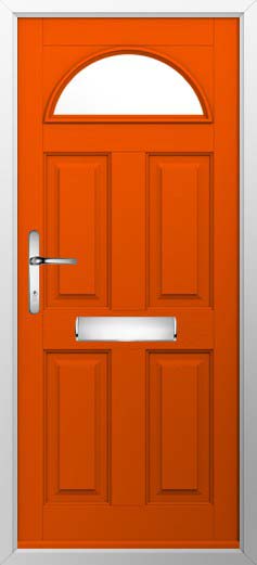 Conway 1 Glazed Solidor Composite Door in Tangerine