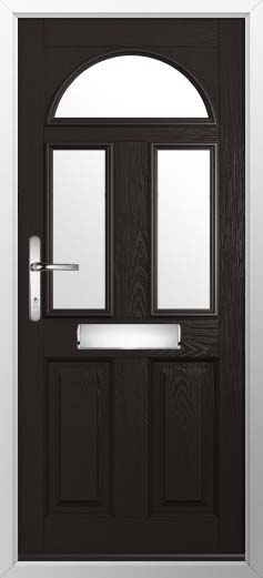 Conway 3 Glazed Solidor Composite Door in Black Brown