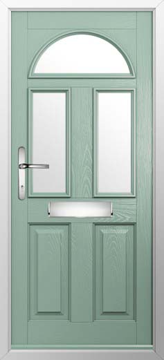 Conway 3 Glazed Solidor Composite Door in Chartwell Green