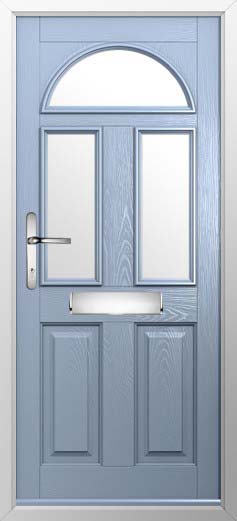 Conway 3 Glazed Solidor Composite Door in Duck Egg Blue